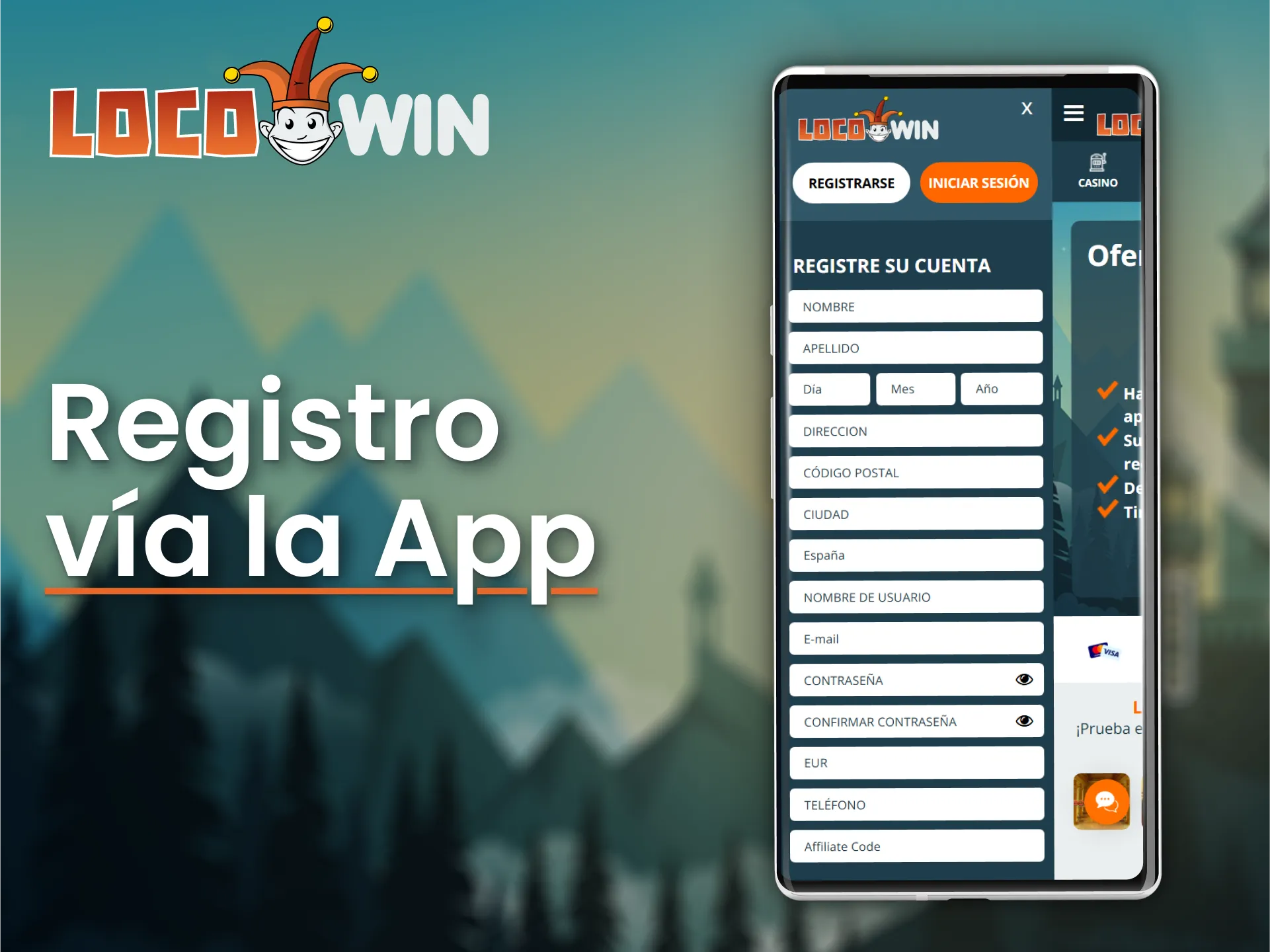 Die Erstellung Ihres Kontos in der LocoWin-App ist schnell, sicher und einfach.