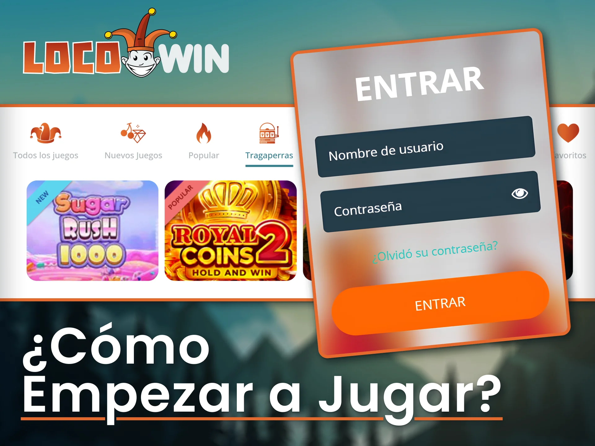 Melde dich bei LocoWin an, um zu spielen und an Spielautomaten zu gewinnen.